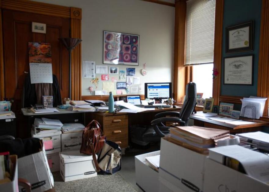 Attorney Meredith Lugo’s office, seen in the middle of her workday, at the N.H. Public Defender's branch in Keene on Wednesday. 