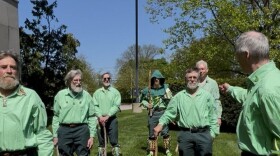 The Jack in the Green Morris Team stopped by for a demonstration of Morris dancing at NHPR.